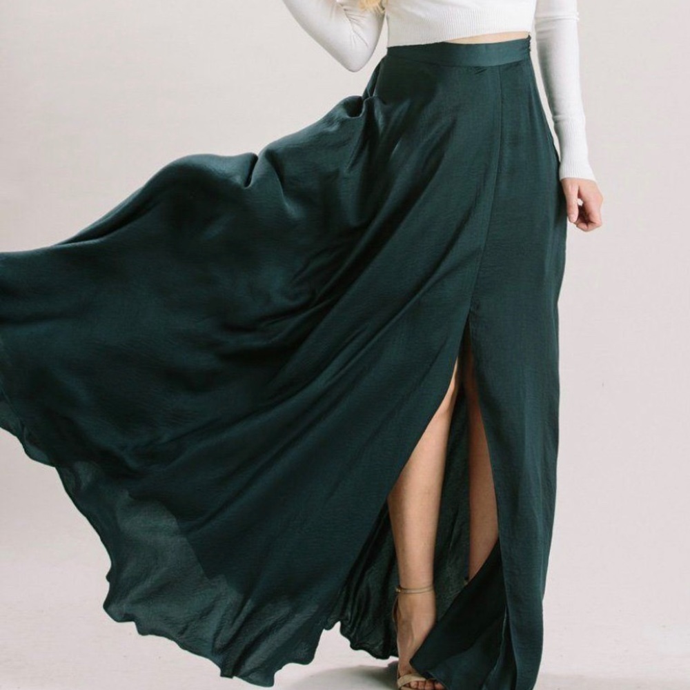 Hunter Green Maxi Skirt